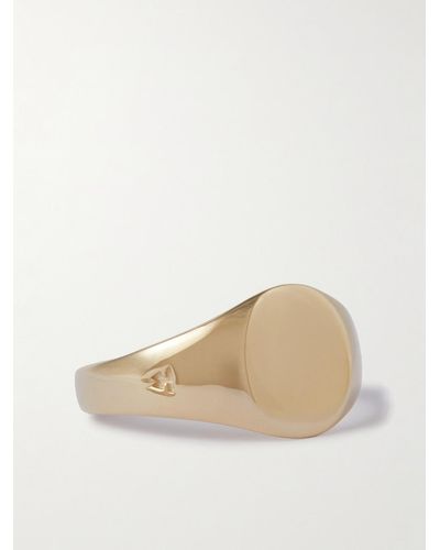Tom Wood Mini Signet Recycled Gold Ring - Natural
