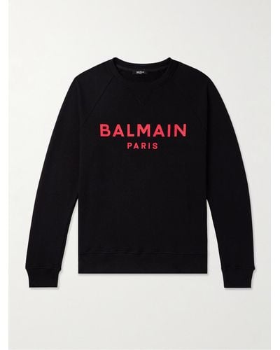 Balmain Logo-print Cotton-jersey Sweatshirt - Black