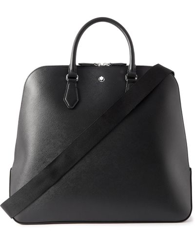 Montblanc Cross-grain Leather Tote Bag - Black