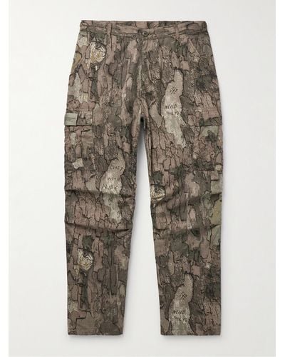 Neighborhood Bdu Straight-leg Camouflage-print Cotton-ripstop Cargo Trousers - Brown