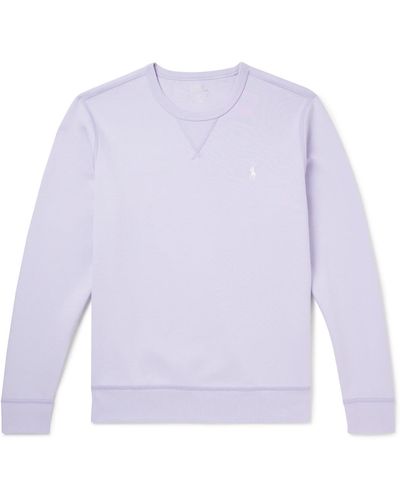 Polo Ralph Lauren Logo-embroidered Cotton-blend Sweater - Purple