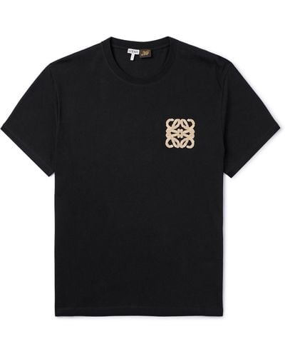 Loewe Paula's Ibiza Logo-appliquéd Cotton-jersey T-shirt - Black