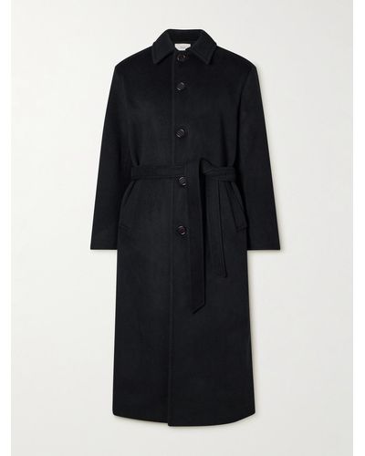 Amomento Belted Wool And Cashmere-blend Coat - Black