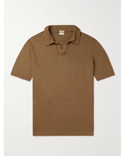 Massimo Alba Aruba Linen-piqué Polo Shirt - Brown