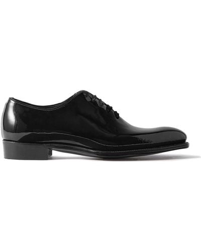 George Cleverley Merlin Whole-cut Patent-leather Oxford Shoes - Black