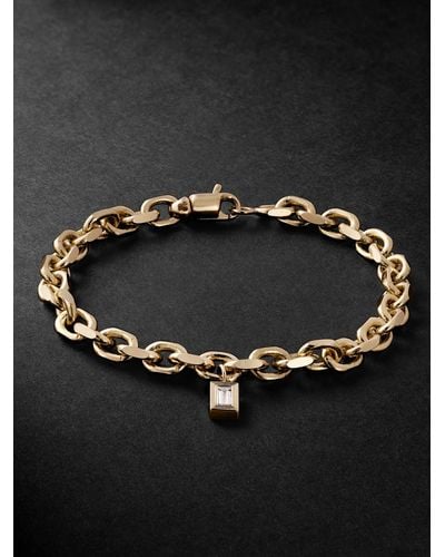 Sydney Evan Gold Diamond Chain Bracelet - Black