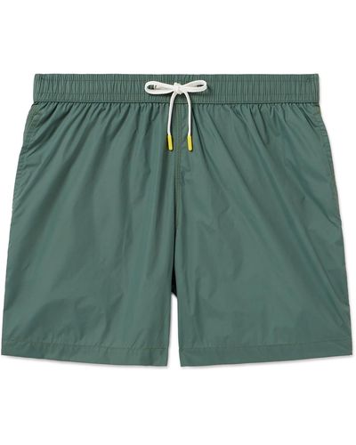 Hartford Straight-leg Mid-length Recycled Swim Shorts - Green