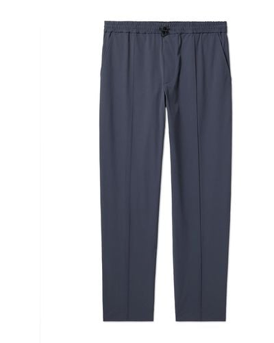 Club Monaco Travel Tapered Twill Drawstring Pants - Blue