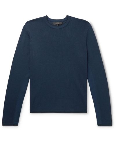 Rag & Bone Harvey Cotton-blend Sweater - Blue