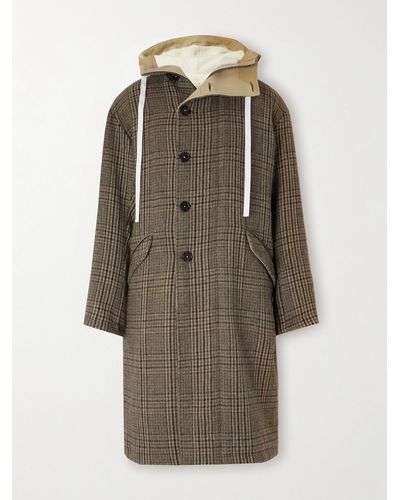 Massimo Alba Fleece-lined Checked Wool-tweed Hooded Parka - Natural