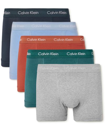 Calvin Klein Five-pack Stretch-cotton Boxer Briefs - White