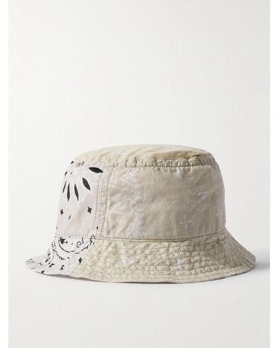 Kapital Logo-appliquéd Bandana-print Cotton-voile Bucket Hat - Natural