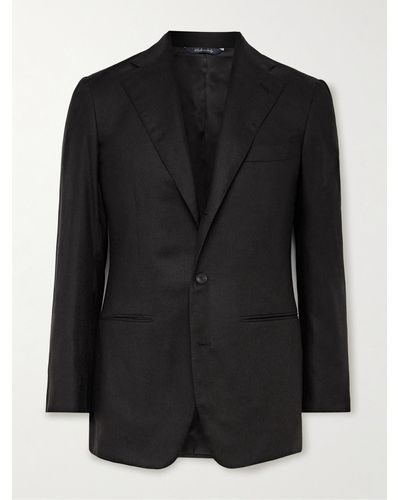 Saman Amel Slim-fit Silk And Cashmere-blend Blazer - Black