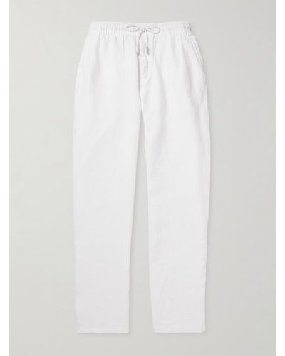 Vilebrequin Pacha Straight-leg Linen Drawstring Trousers - White