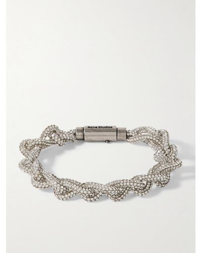 Acne Studios Bracciale in metallo argentato con cristalli - Neutro