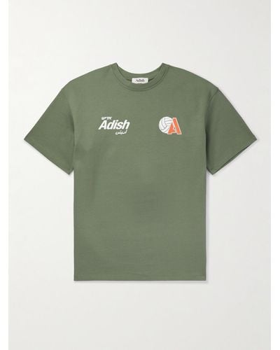 Adish Kora Logo-print Cotton-jersey T-shirt - Green