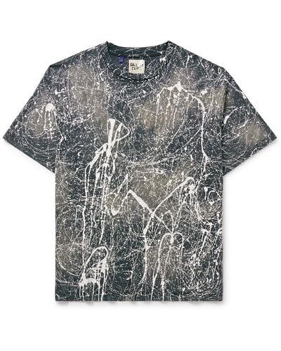 GALLERY DEPT. Paint-splattered Bleached Cotton-jersey T-shirt - Gray
