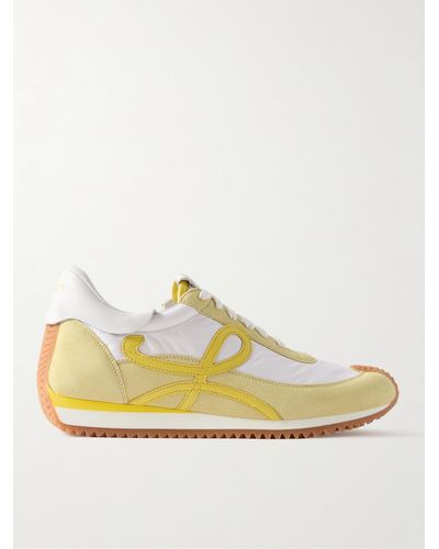 Loewe Paula's Ibiza Flow Runner Leather-trimmed Suede And Shell Trainers - Metallic