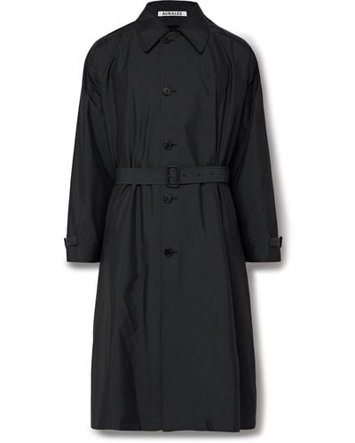 AURALEE Reversible Cotton-blend And Silk-satin Trench Coat - Black