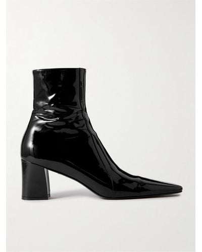 Saint Laurent Patent-leather Ankle Boots - Black