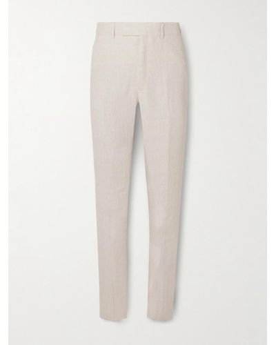 Kingsman Straight-leg Linen Suit Trousers - White