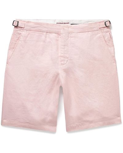 Orlebar Brown Norwich Slim-fit Linen Shorts - Pink