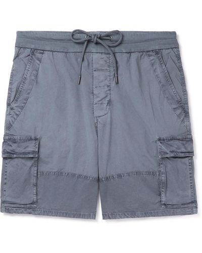 James Perse Garment-dyed Cotton-blend Poplin Cargo Shorts - Blue