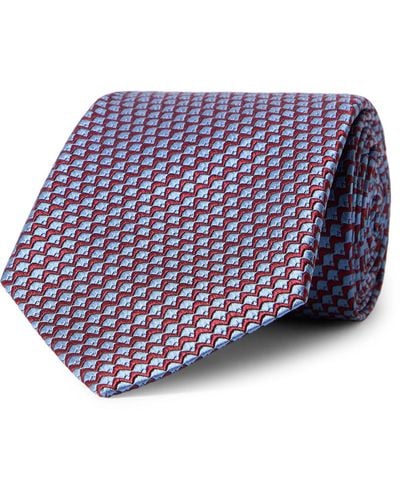 Charvet 8.5cm Silk-jacquard Tie - Purple