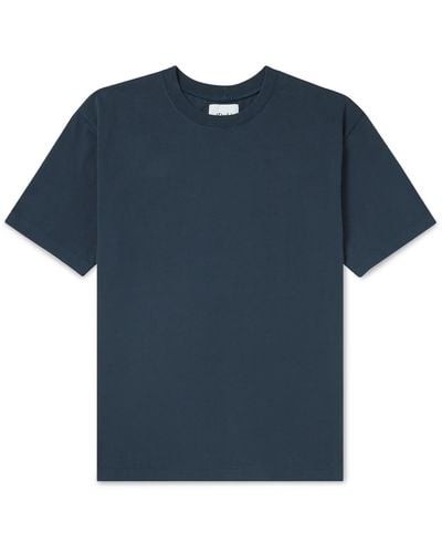 Drake's Hiking Cotton-jersey T-shirt - Blue