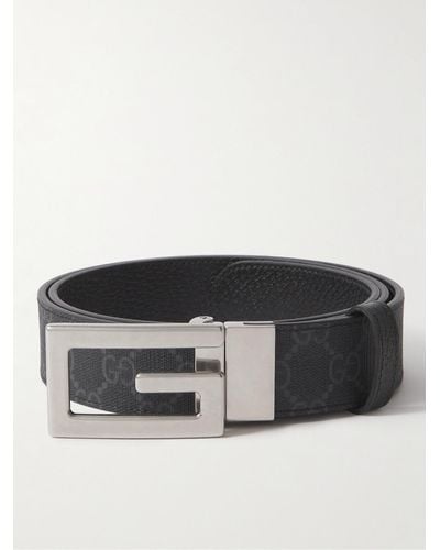 Gucci Cintura reversibile in pelle con monogramma - Nero