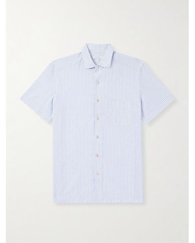Boglioli Striped Linen And Cotton-blend Shirt - White