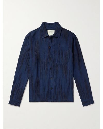 Kardo Gianni Cotton-jacquard Shirt - Blue