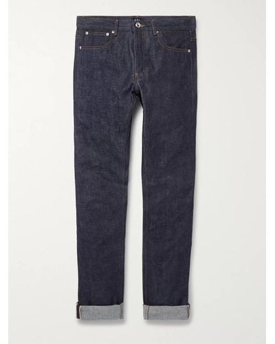 A.P.C. Jeans slim-fit in denim grezzo cimosato Petit Standard - Blu