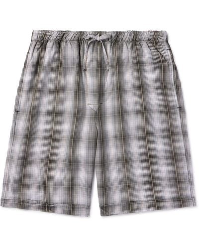 CDLP Straight-leg Checked Lyocell Pajama Shorts - Gray