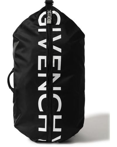 Givenchy G-zip Leather-trimmed Logo-print Shell Backpack - Black