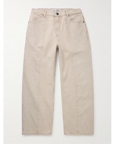Our Legacy Fatigue Wide-leg Twill-panelled Jeans - Natural