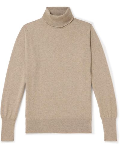William Lockie Oxton Slim-fit Cashmere Rollneck Sweater - Natural