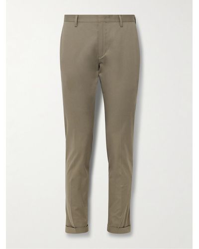 Paul Smith Slim-fit Cotton-blend Twill Trousers - Natural