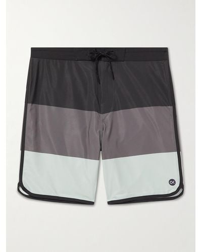 Outerknown Tasty Scallop Mid-length Printed Recycled-shell Swim Shorts - Brown