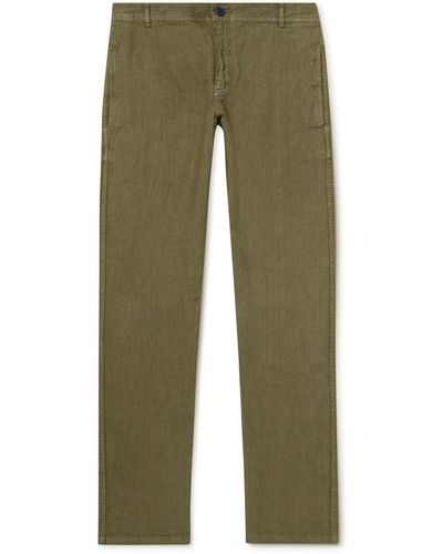 Vilebrequin Panache Slim-fit Slub Linen Pants - Green
