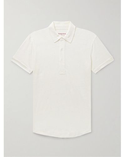 Orlebar Brown Polo slim-fit in jersey di lino Sebastian - Bianco