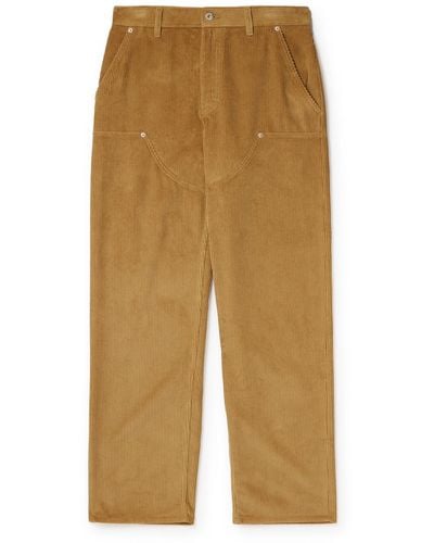 Loewe Wide-leg Cotton-corduroy Pants - Natural