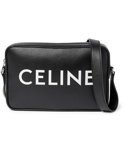 CELINE HOMME Triomphe Leather-Trimmed Logo-Print Coated-Canvas