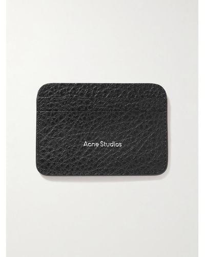 Acne Studios Kartenetui aus vollnarbigem Leder mit Logoprint - Schwarz