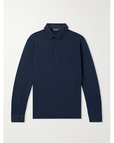 Loro Piana Cotton-piqué Polo Shirt - Blue