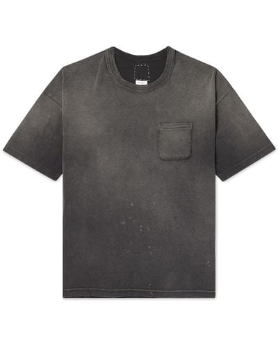 Visvim Jumbo Distressed Cotton-jersey T-shirt - Gray