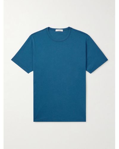 MR P. Garment-dyed Organic Cotton-jersey T-shirt - Blue
