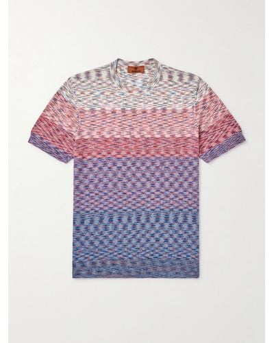 Missoni T-shirt in cotone dégradé space-dye - Rosa