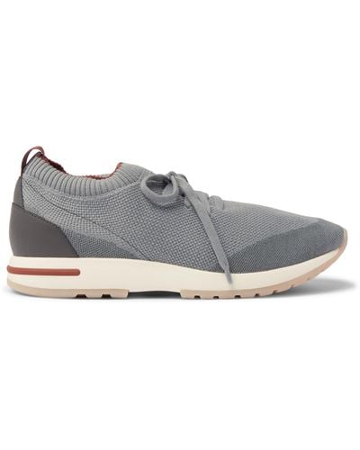 Loro Piana 360 Flexy Walk Leather-trimmed Knitted Wish Wool Sneakers - Multicolor