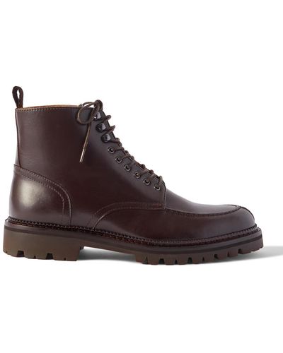 MR P. Jacques Leather Lace-up Boots - Brown